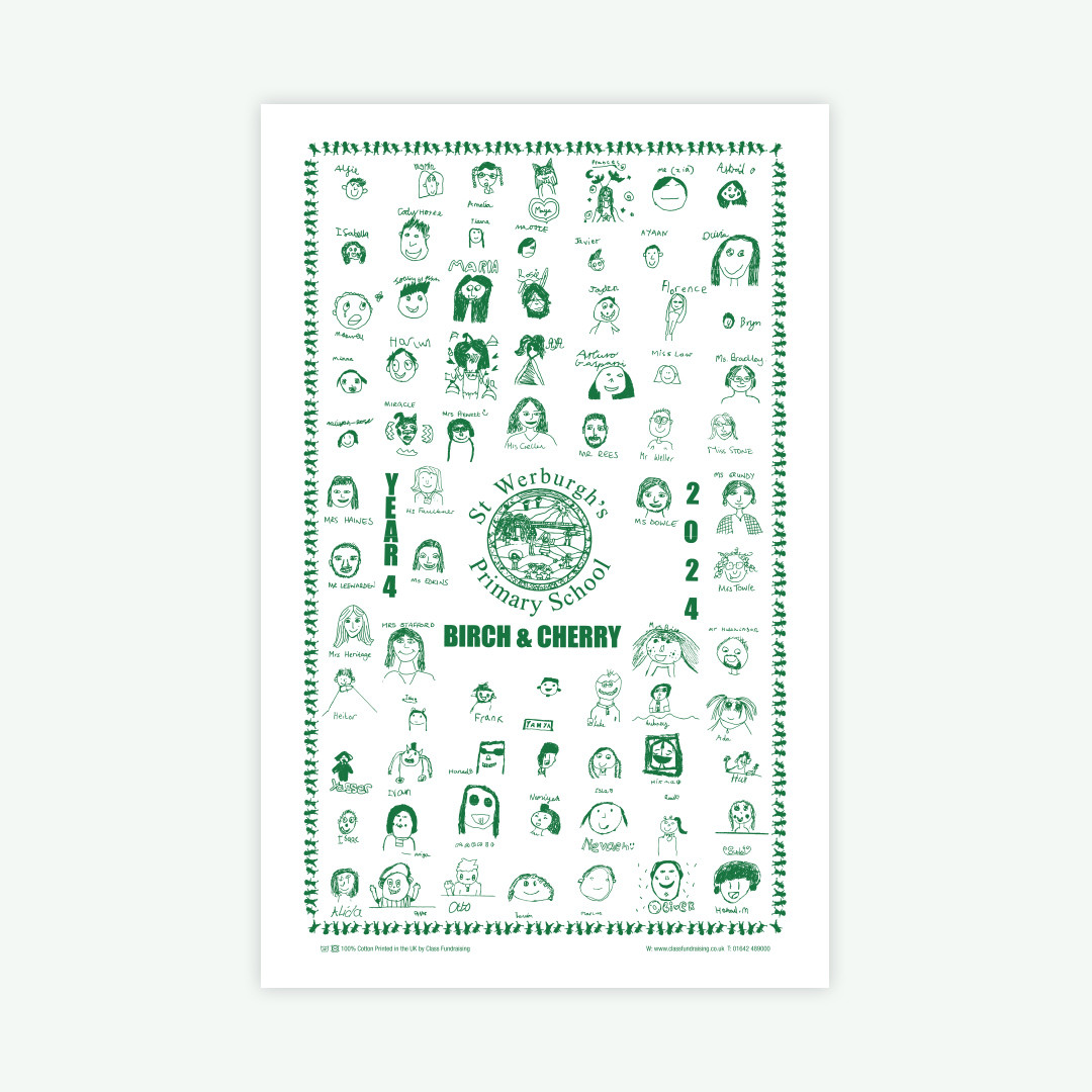 Tea Towel 2024 - Year 4 Birch & Cherry (please collect purchased tea towels from Willow site office!)