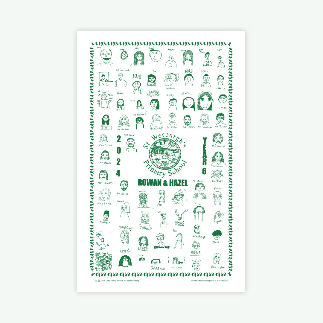 Tea Towel 2024 - Year 6 Rowan & Hazel (please collect purchased tea towels from Willow site office!)