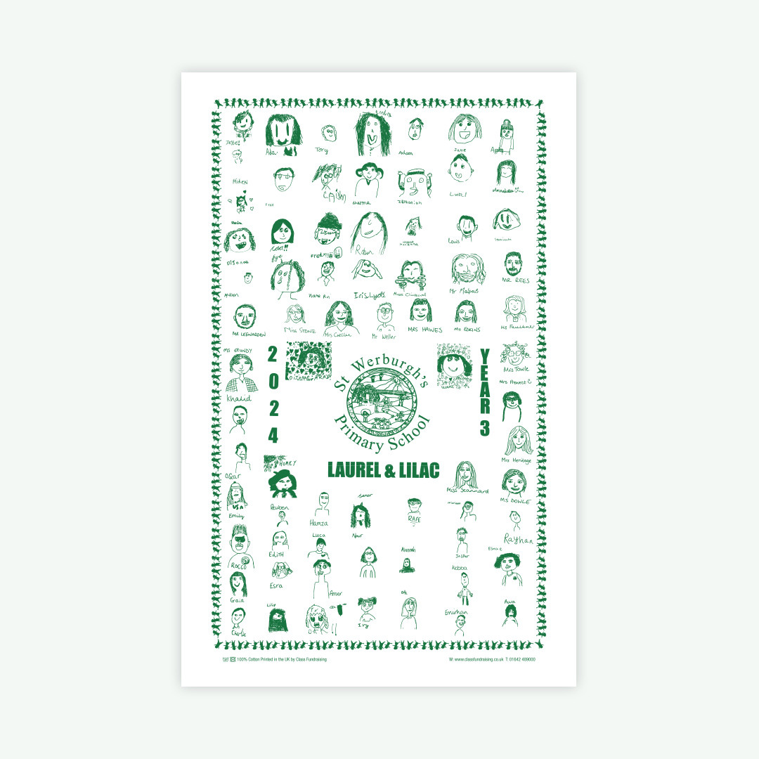 Tea Towel 2024 - Year 3 Laurel & Lilac  (please collect purchased tea towels from Willow site office!)