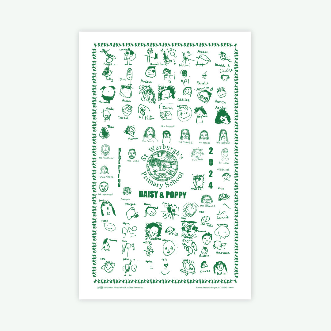 Tea Towel 2024 - Reception Daisy & Poppy  (please collect purchased tea towels from Silver Birch office!)