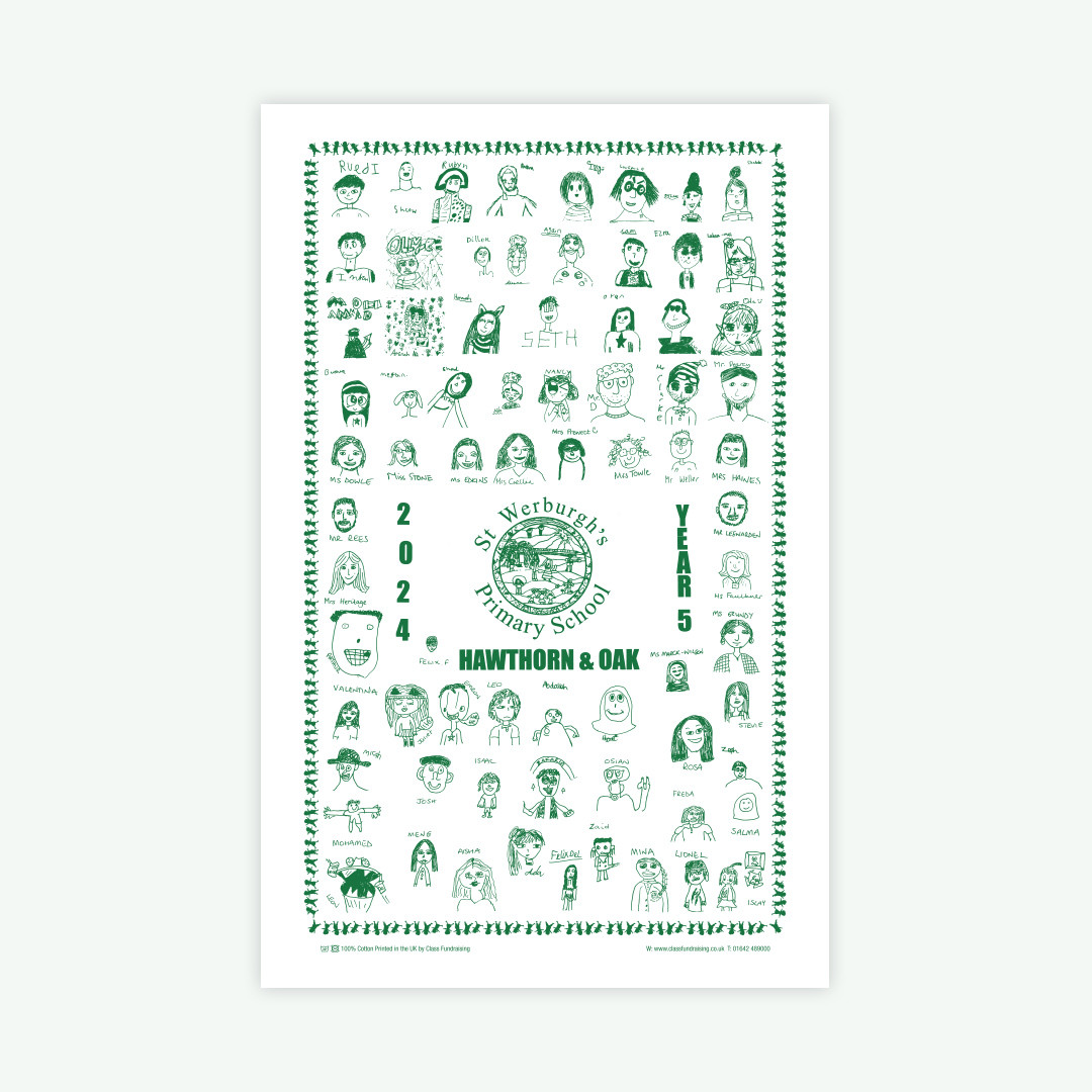 Tea Towel 2024 - Year 5 Hawthorn & Oak (please collect purchased tea towels from Willow site office!)